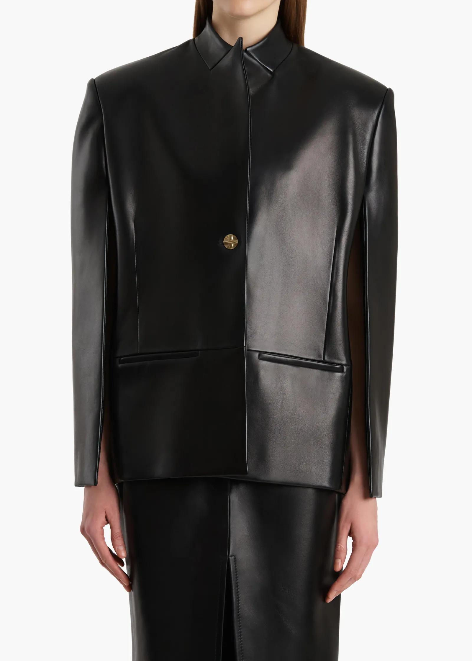 Khaite Leather|Jackets-Dolso Jacket in Black Leather