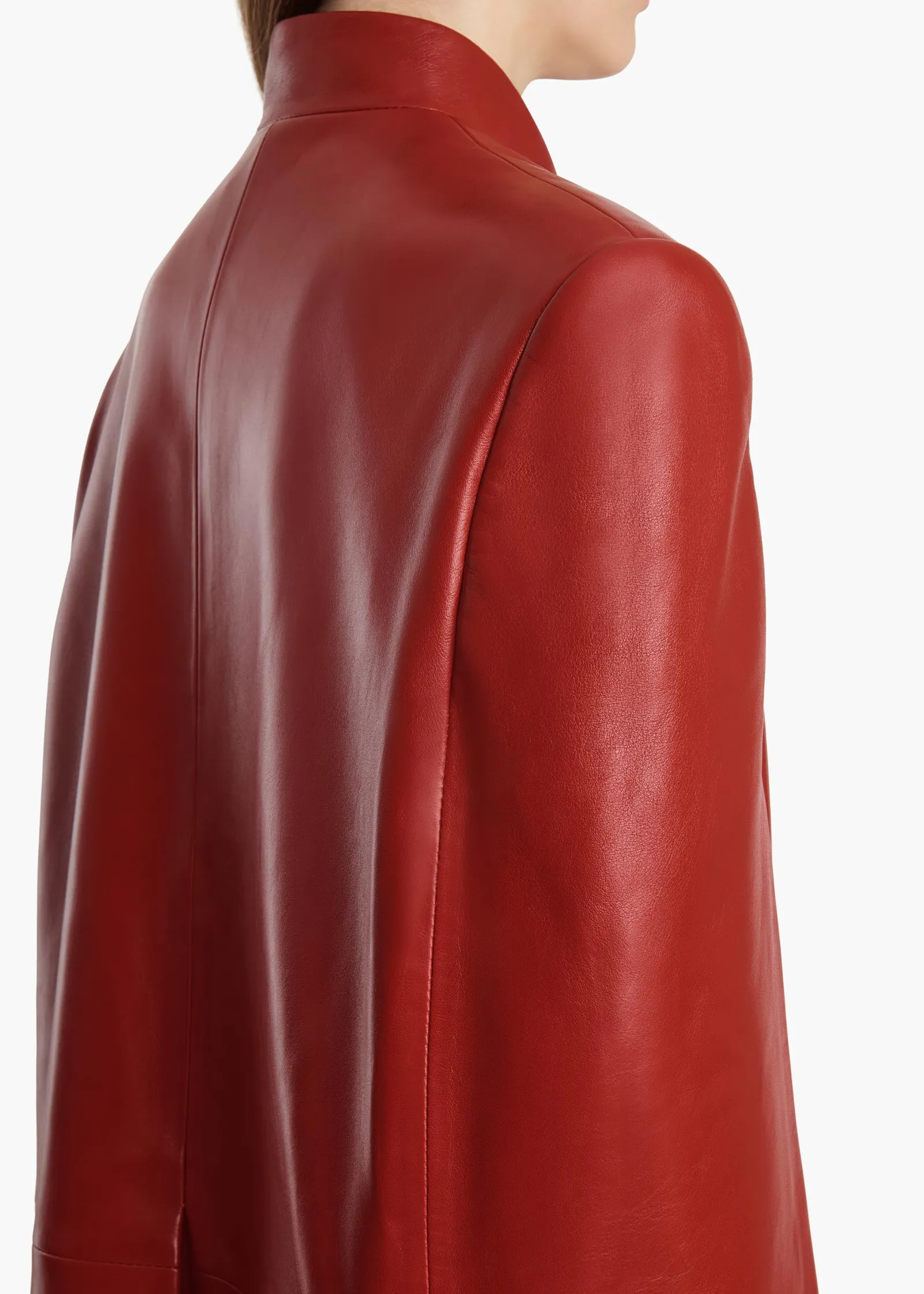 Khaite Leather|Jackets-Dolso Jacket in Deep Red Leather