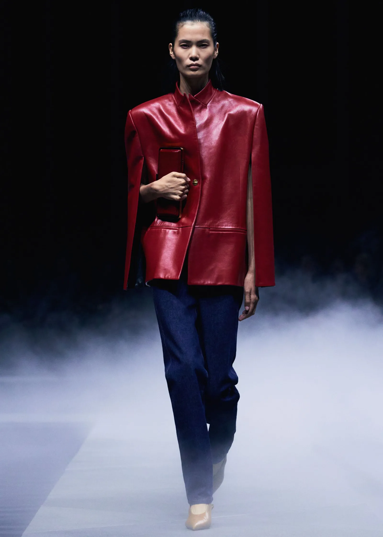 Khaite Leather|Jackets-Dolso Jacket in Deep Red Leather