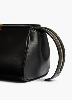 Khaite Evening-Donna Evening Clutch in Black Leather
