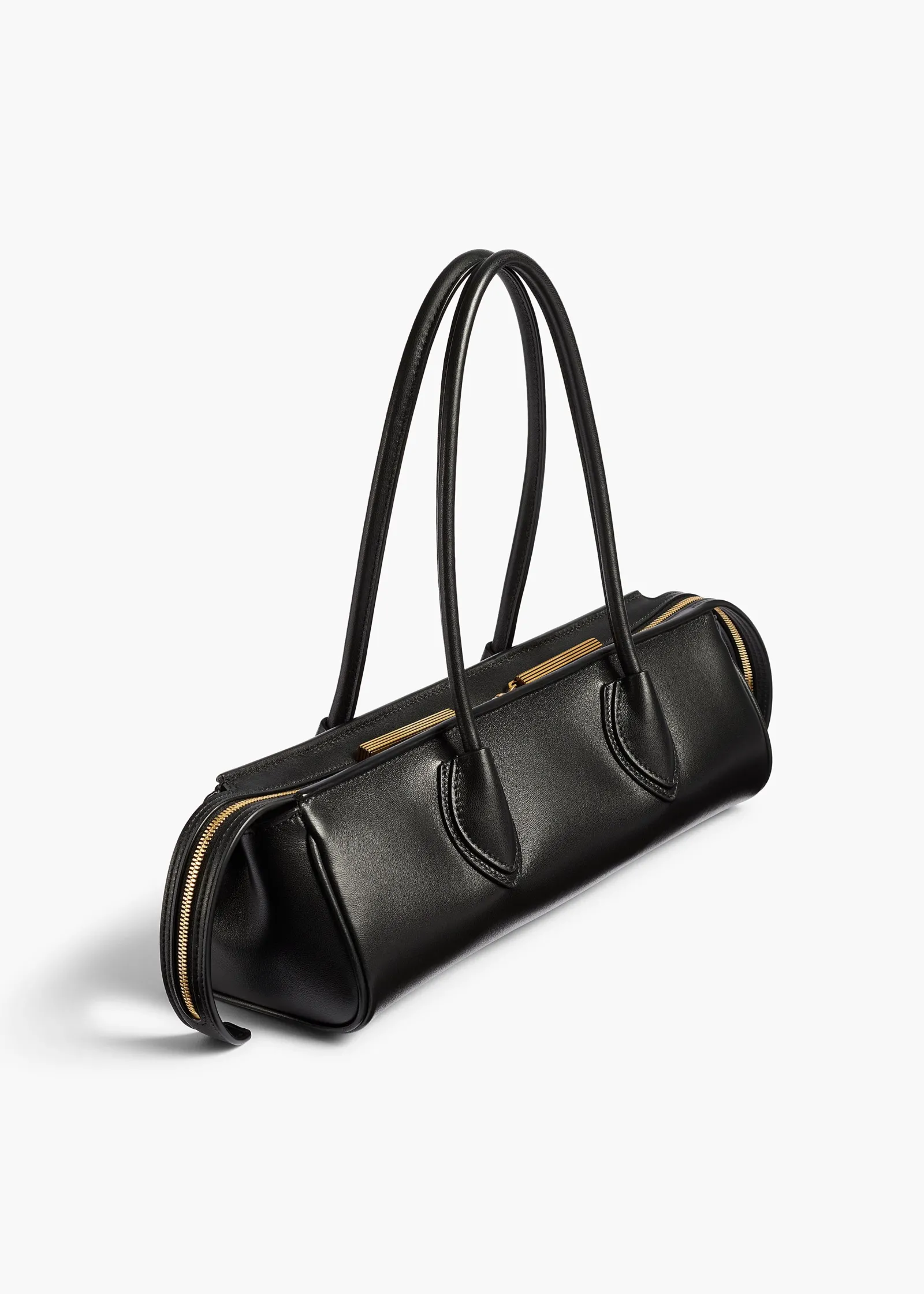 Khaite Shoulder Bags-Donna Shoulder Bag in Black Leather