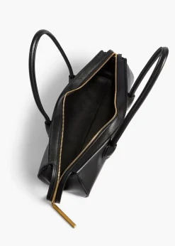 Khaite Shoulder Bags-Donna Shoulder Bag in Black Leather