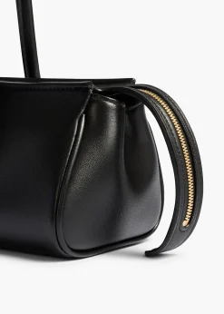 Khaite Shoulder Bags-Donna Shoulder Bag in Black Leather