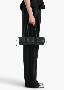 Khaite Shoulder Bags-Donna Shoulder Bag in Black Leather