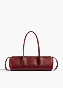 Khaite Shoulder Bags-Donna Shoulder Bag in Oxblood Leather