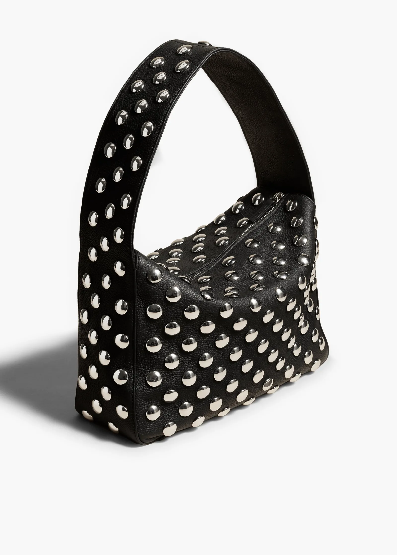 Khaite Shoulder Bags-Elena Bag in Black Leather with Studs