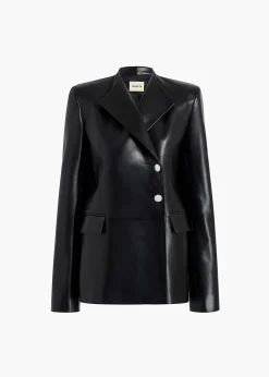 Khaite Leather|Jackets-Elona Jacket in Black Leather
