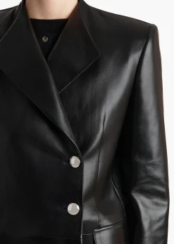 Khaite Leather|Jackets-Elona Jacket in Black Leather