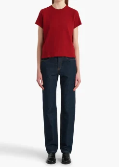 Khaite T-Shirts & Tanks-Emmylou T-Shirt in Crimson