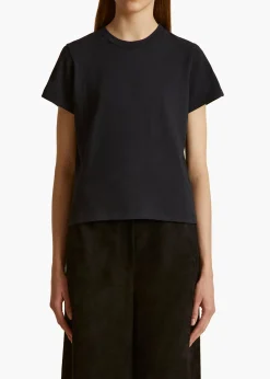 Khaite T-Shirts & Tanks-Emmylou T-Shirt in Washed Black