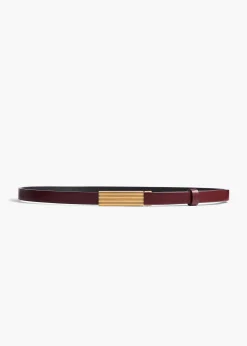 Khaite Belts-Empire Belt in Oxblood Leather with Gold