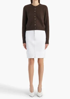 Khaite Knitwear-Everheart Cardigan in Coffee