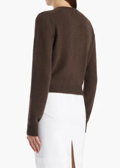 Khaite Knitwear-Everheart Cardigan in Coffee