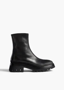 Khaite Boots-Fallon Boot in Black Leather