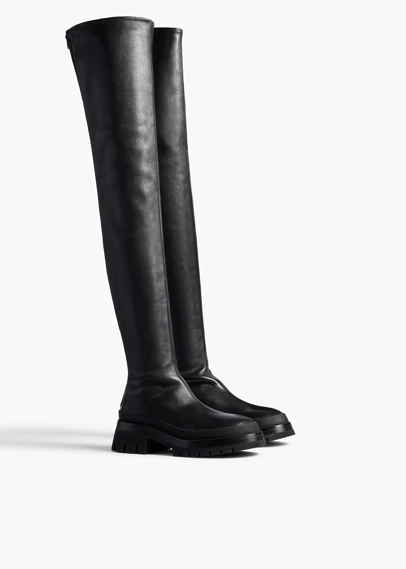 Khaite Boots-Fallon Over-the-Knee Boot in Black Leather