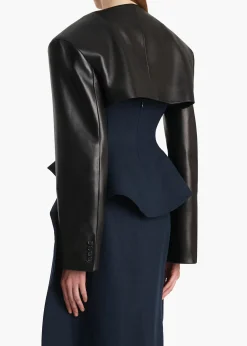 Khaite Leather|Jackets-Fenla Jacket in Black Leather