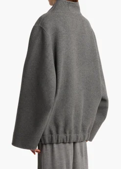 Khaite Outerwear & Coats|Jackets-Garret Jacket in Grey Melange