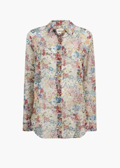 Khaite Shirts & Tops-Goya Top in Cream Multi