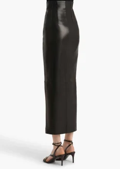 Khaite Leather|Skirts & Shorts-Gres Skirt in Black Leather
