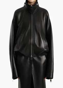 Khaite Leather|Outerwear & Coats-Hamett Jacket in Black Leather