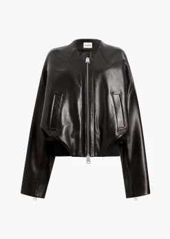 Khaite Leather|Outerwear & Coats-Hewit Jacket in Black Leather