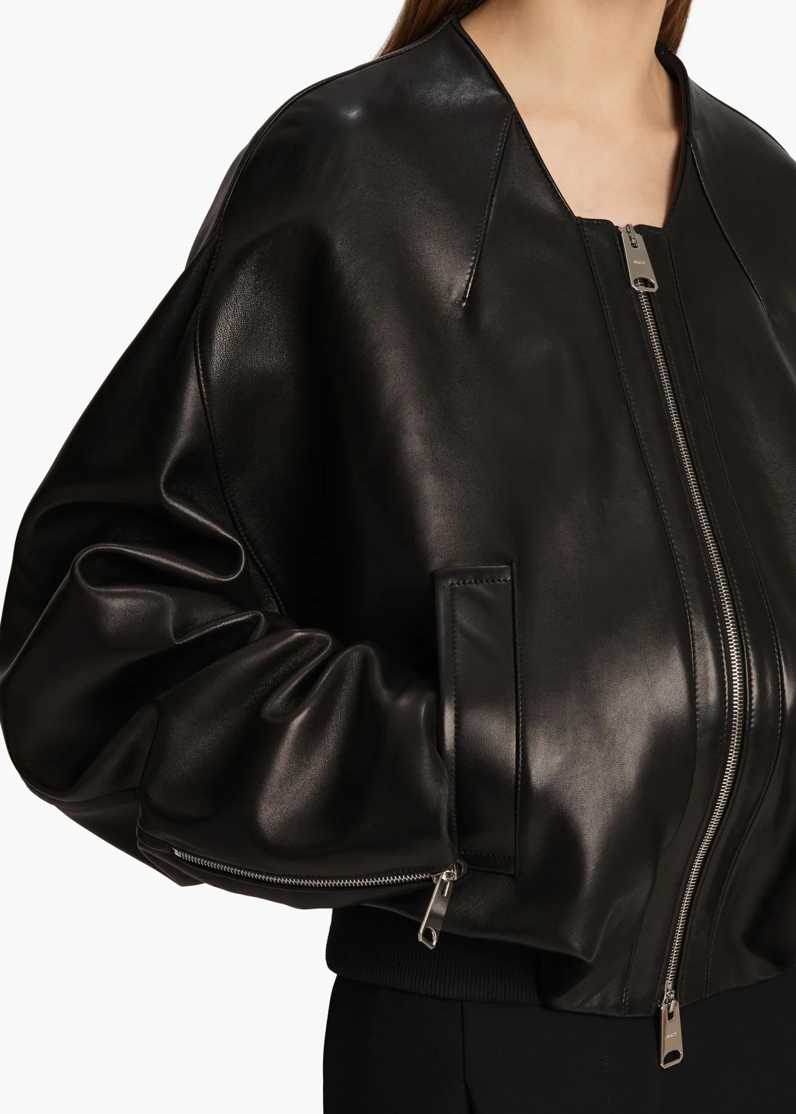 Khaite Leather|Outerwear & Coats-Hewit Jacket in Black Leather