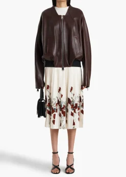 Khaite Leather|Outerwear & Coats-Hewit Jacket in Bordeaux Leather