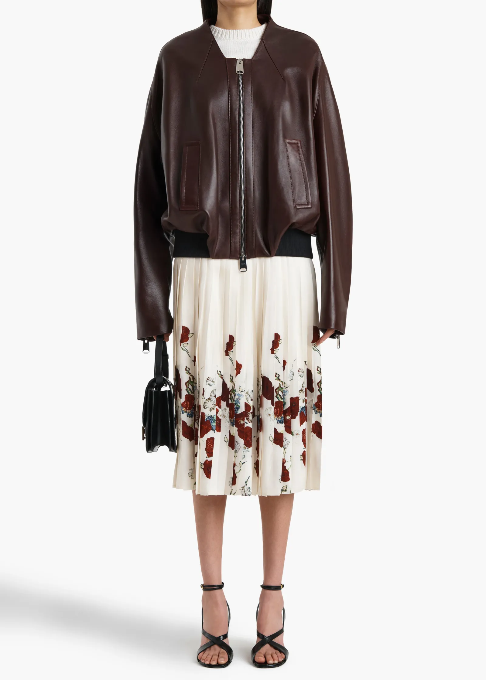 Khaite Leather|Outerwear & Coats-Hewit Jacket in Bordeaux Leather