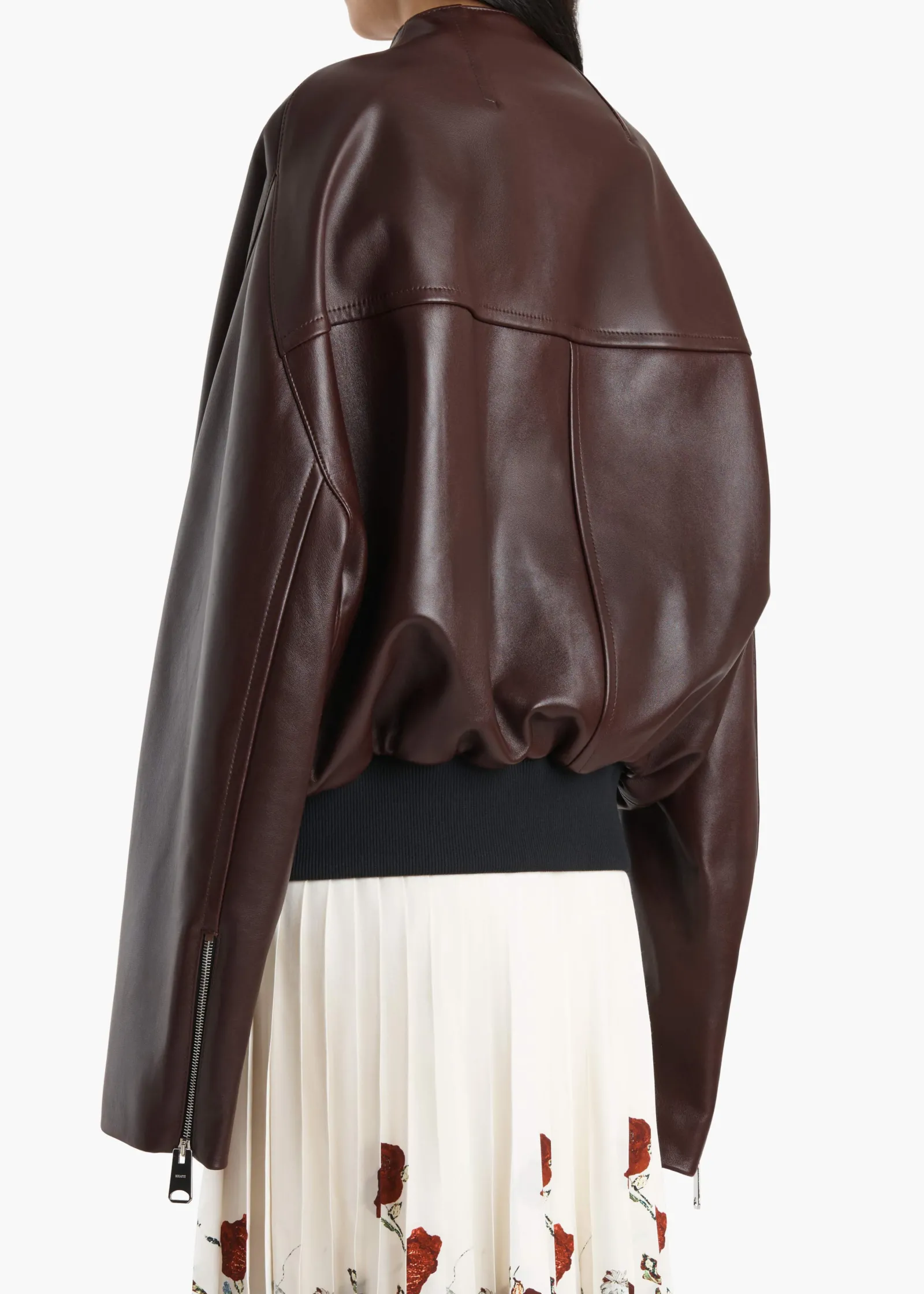 Khaite Leather|Outerwear & Coats-Hewit Jacket in Bordeaux Leather
