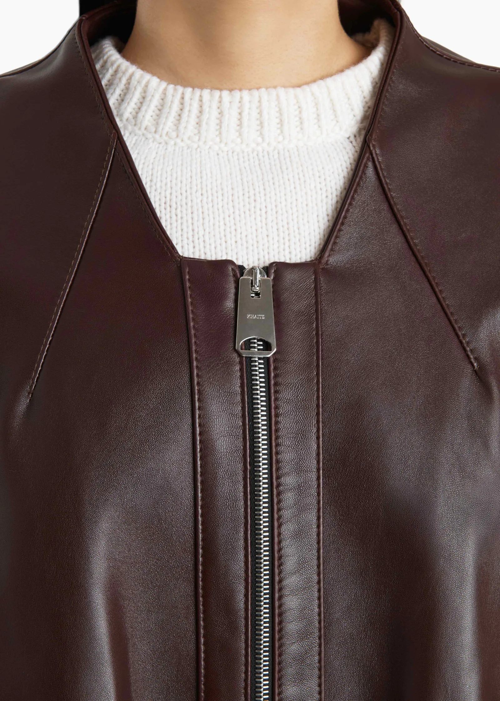 Khaite Leather|Outerwear & Coats-Hewit Jacket in Bordeaux Leather