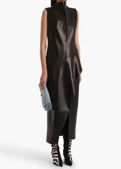 Khaite Dresses|Leather-Hilda Dress in Black Leather