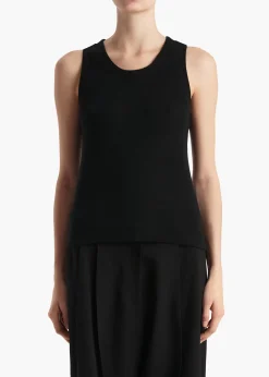 Khaite T-Shirts & Tanks-Isha Top in Black Silk Cashmere Jersey