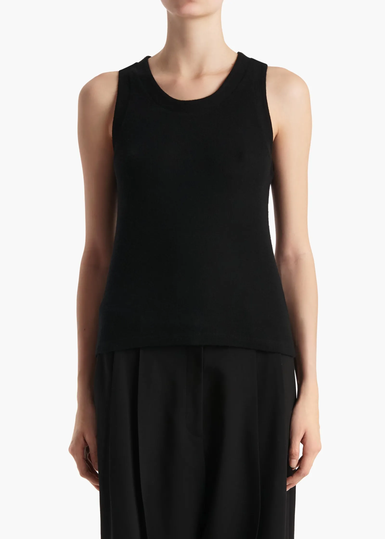Khaite T-Shirts & Tanks-Isha Top in Black Silk Cashmere Jersey
