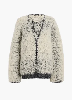 Khaite Knitwear-Jack Cardigan in Black and Glaze