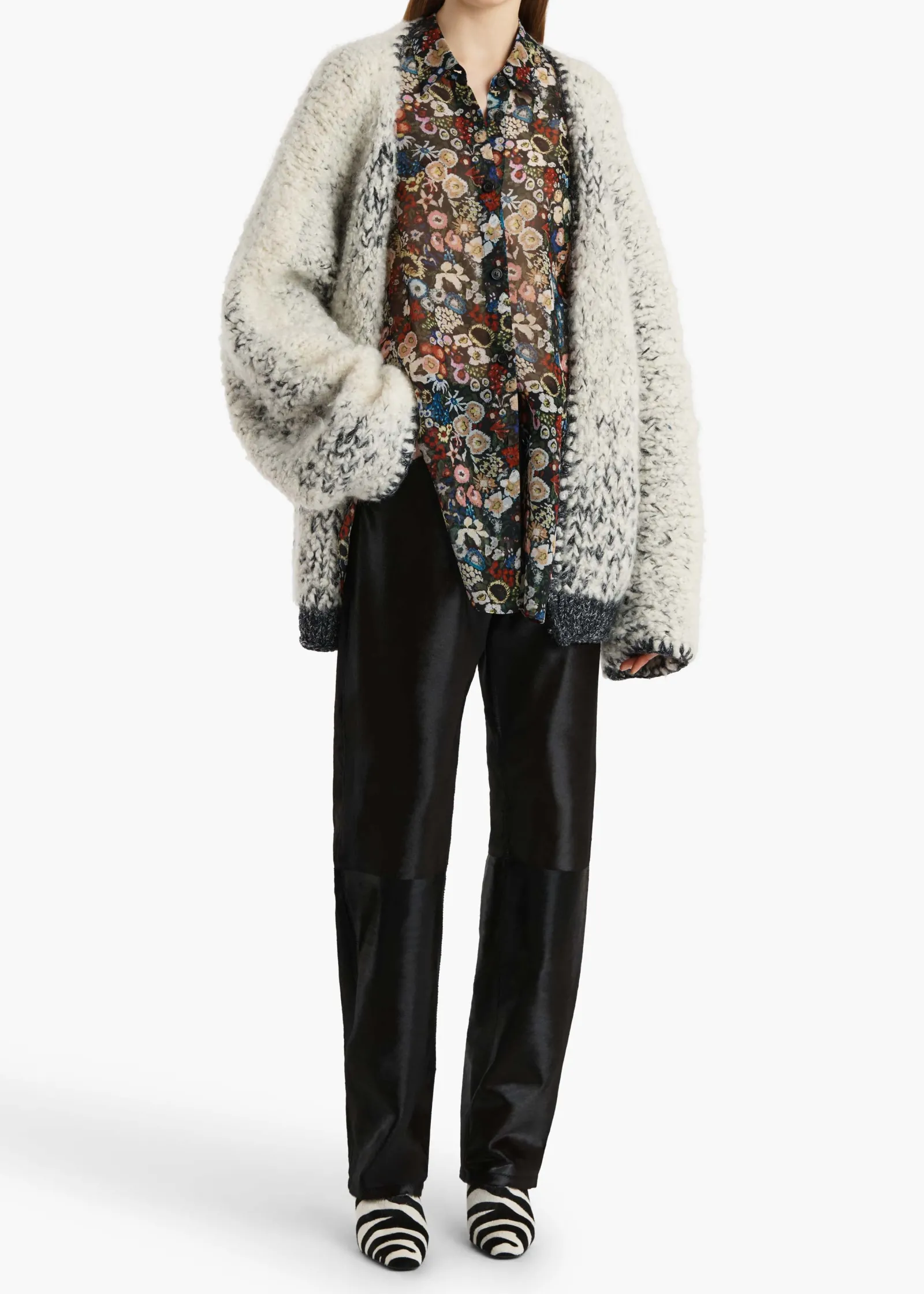 Khaite Knitwear-Jack Cardigan in Black and Glaze