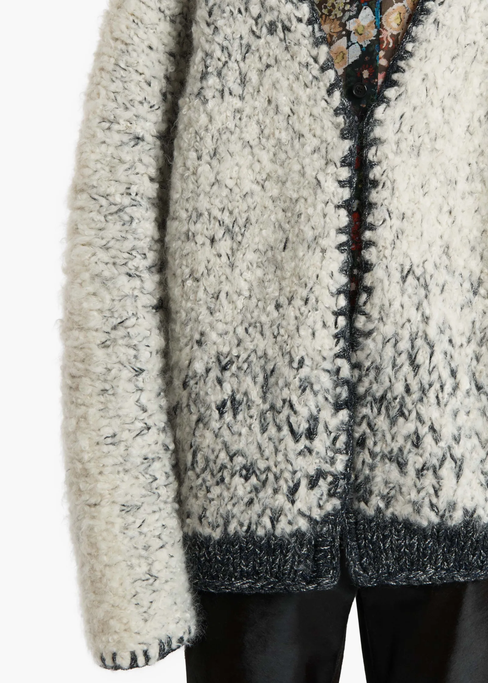 Khaite Knitwear-Jack Cardigan in Black and Glaze