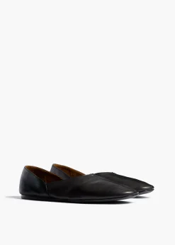 Khaite Flats-Jane Flat in Black Leather