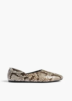 Khaite Flats-Jane Flat in Natural Python