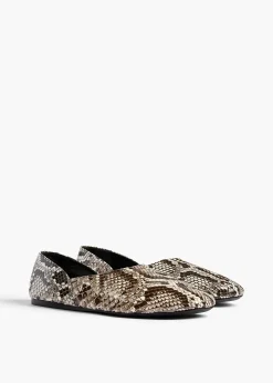 Khaite Flats-Jane Flat in Natural Python