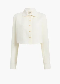 Khaite Shirts & Tops-Jasen Top in Cream Linen