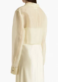 Khaite Shirts & Tops-Jasen Top in Pale Yellow Organza