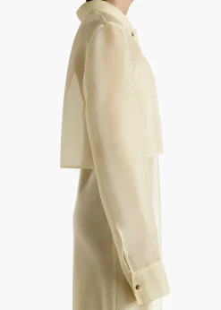 Khaite Shirts & Tops-Jasen Top in Pale Yellow Organza