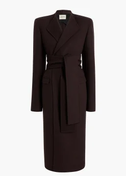 Khaite Outerwear & Coats-Jelson Coat in Dark Brown