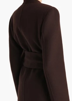 Khaite Outerwear & Coats-Jelson Coat in Dark Brown