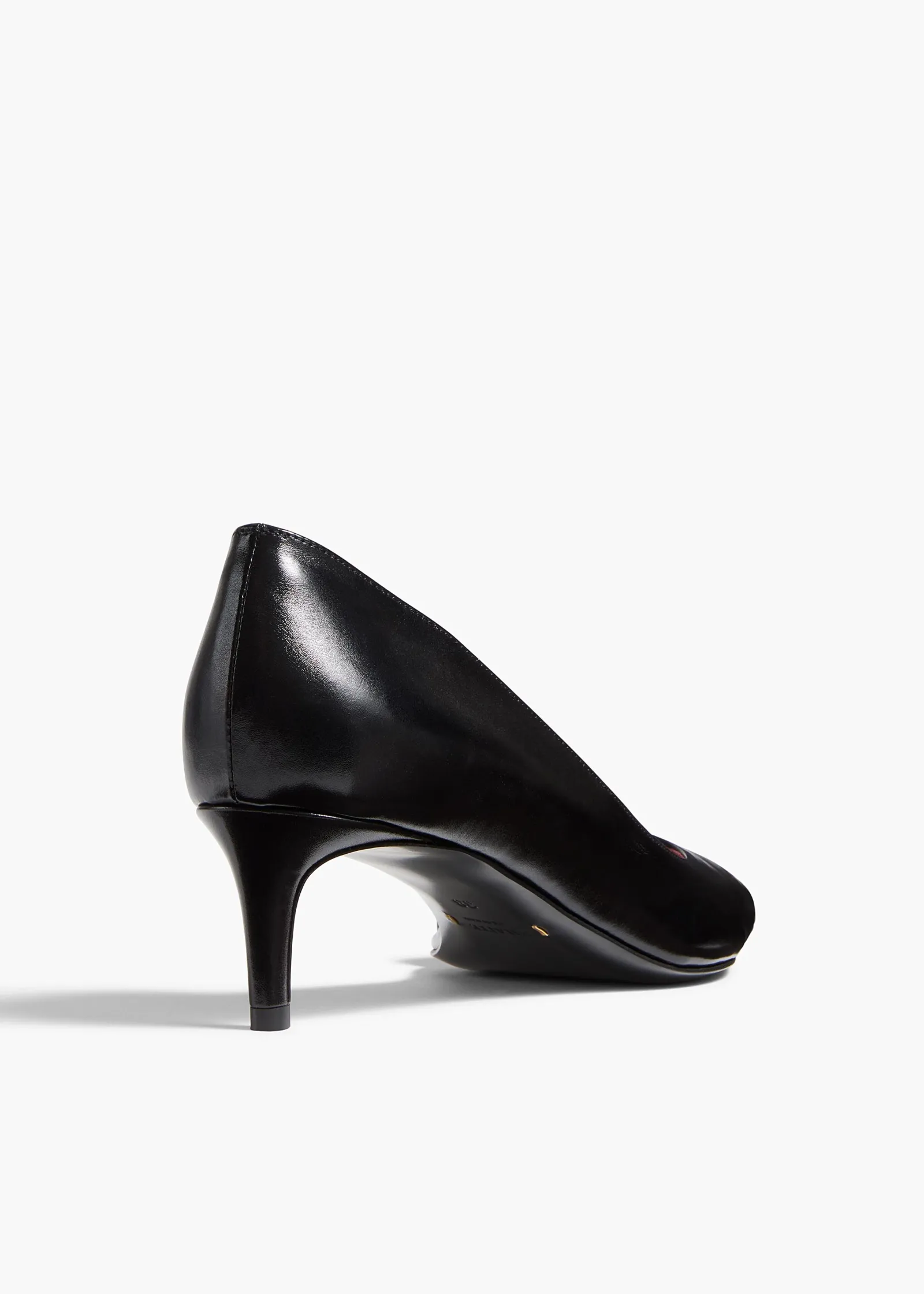Khaite Pumps-Jett D'Orsay Low Pump in Black Glazed Leather