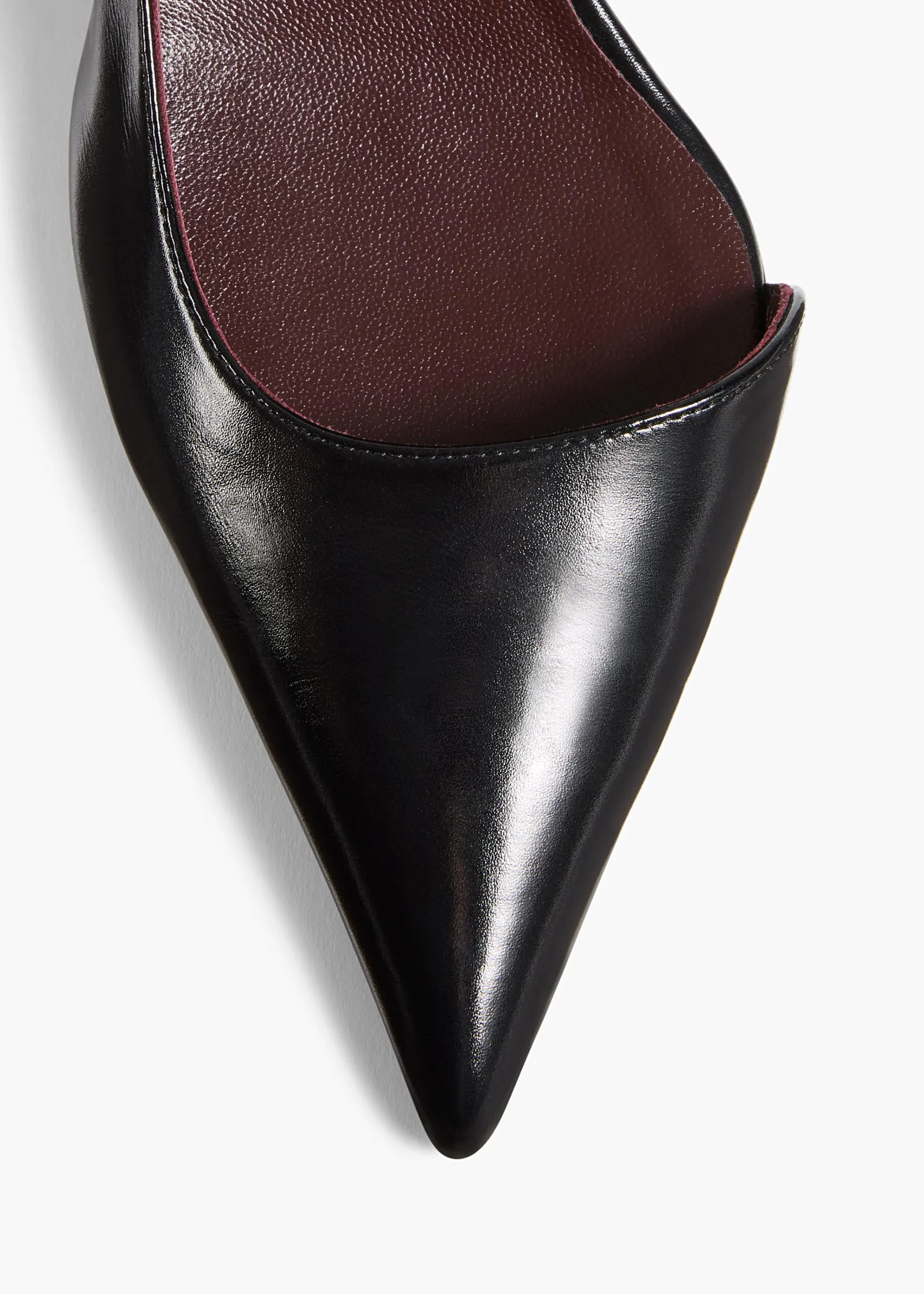 Khaite Pumps-Jett D'Orsay Low Pump in Black Glazed Leather