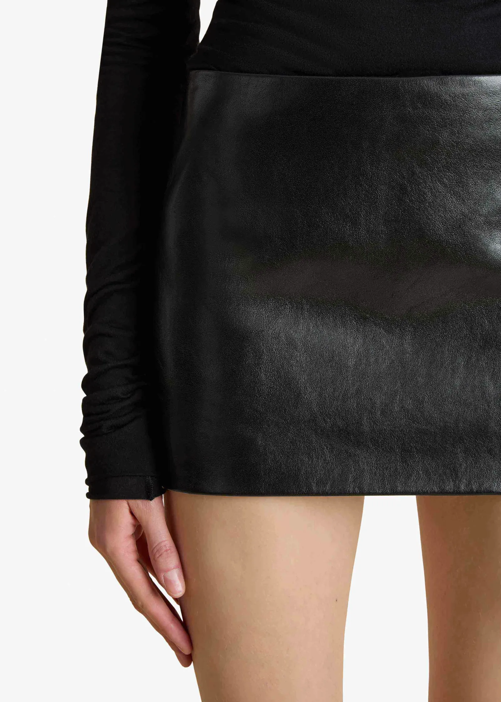 Khaite Leather|Skirts & Shorts-Jett Skirt in Black Leather