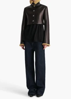 Khaite Leather|Jackets-Jodie Jacket in Black Leather with Shearling