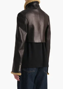 Khaite Leather|Jackets-Jodie Jacket in Black Leather with Shearling