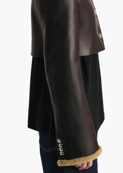 Khaite Leather|Jackets-Jodie Jacket in Black Leather with Shearling
